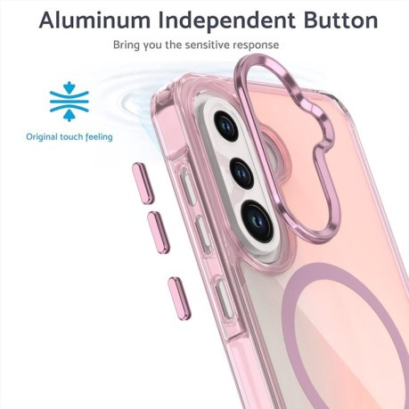 Чехол Plating Gradient Discolor MagSafe для Samsung Galaxy A56 5G - білий
