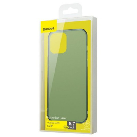 Чехол Baseus Frosted Glass для iPhone 12 Pro Max - зеленый