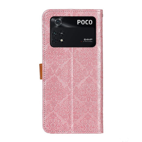 Чехол-книжка European Floral для Xiaomi Poco M4 Pro 4G - розовый