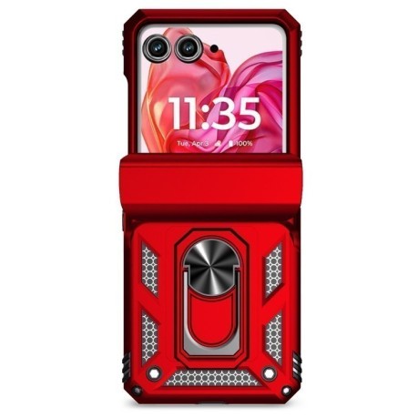 Противоударный чехол Sliding Camshield для Motorola razr 50 - красный