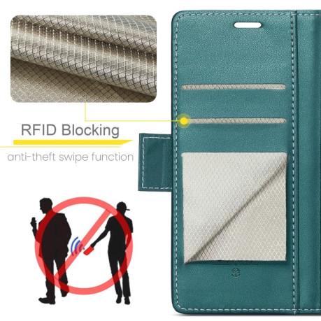 Чохол-книжка CaseMe 023 Butterfly Buckle Litchi RFID Anti-theft Leather  для Samsung Galaxy S25+ 5G - зелений