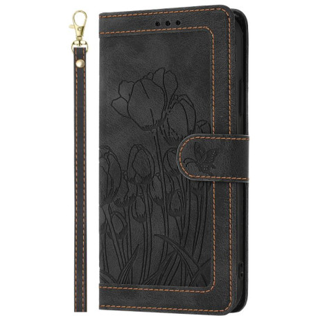 Чохол-книжка Tulips Embossed Leather для Motorola Moto G05 - чорний