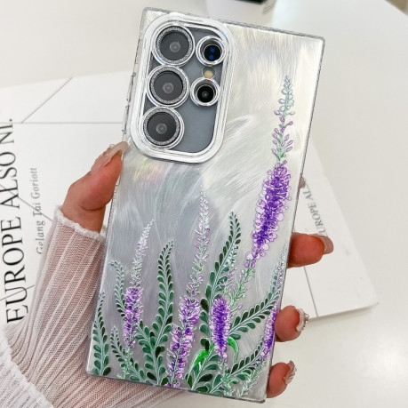 Протиударний чохол із комбінацією твердого та м'якого матеріалу Flowers and Plants блискучий для Samsung Galaxy S25 Ultra 5G - Lavender 
