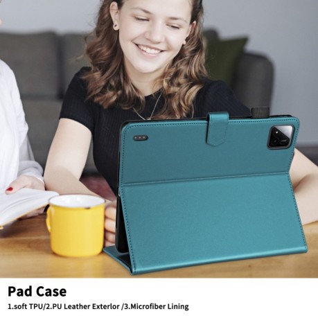 Чохол-книжка Rhombus Lattice Leather для Xiaomi Pad 7/7 Pro - зелений