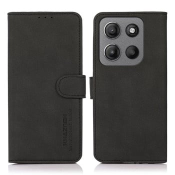 Чехол-книжка KHAZNEH матовая фактура на Motorola Moto G15 4G / G05 - черный