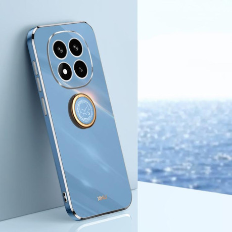 Противоударный чехол XINLI Straight Edge with Ring Holder для Redmi Note 14 Pro 4G Global - синий
