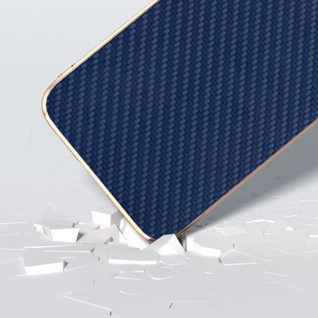 Противоударный чехол Nano Electroplating Carbon Fiber Textur для Samsung Galaxy S23 FE 5G - синий