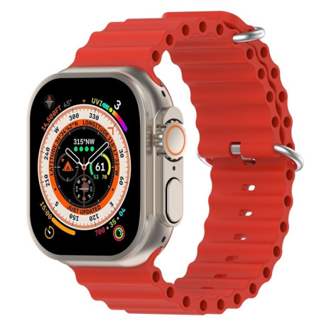 Силиконовый ремешок Ocean для Apple Watch Ultra 49mm/45mm /44mm - красный