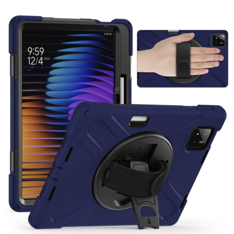 Чехол Rotatable Holder Silicone Hybrid PC для Xiaomi Pad 7 / 7 Pro - синий