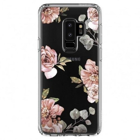 Оригинальный чехол Spigen Liquid Crystal на Samsung Galaxy S9+ Plus Blossom Flower