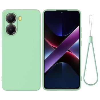 Силиконовый чехол Solid Color Liquid Silicone на Xiaomi Poco X7 Pro - зеленый