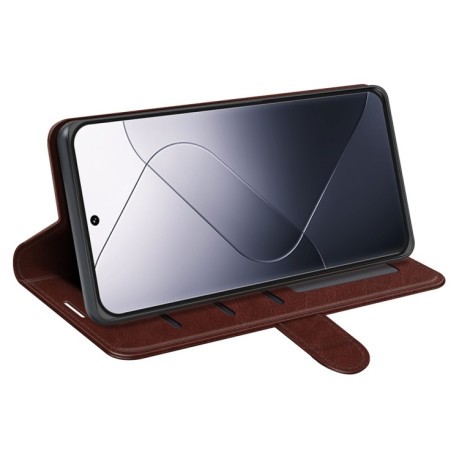 Чехол-книжка R64 Texture Single для Xiaomi 14 Pro - коричневый