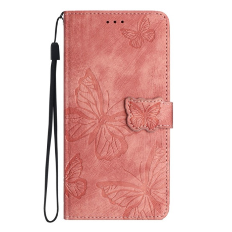 Чохол-книжка Embossed Butterfly для Motorola Moto G75 - рожевий