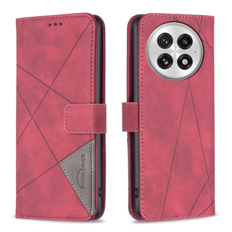 Чохол-книжка Rhombus Texture для OnePlus 13 - червоний
