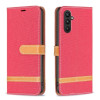 Чохол-книжка Color Matching Denim Texture на Samsung Galaxy A25 5G - червоний