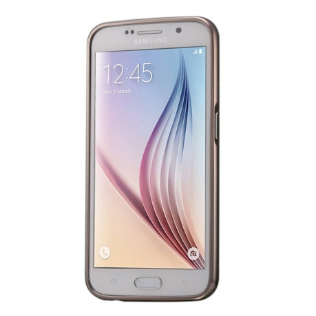 Бампер з акриловою накладкою Diamante Push Pull Gold для Samsung Galaxy S6/G920 -чорний