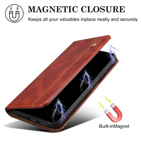 Чехол-книжка Simple Wax Crazy Horse для Google Pixel 9 / 9 Pro - коричневый