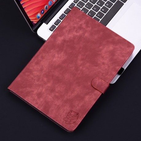 Чохол-книжка Embossed Tiger Pattern Leather для Xiaomi Redmi Pad SE 8.7 - червоний