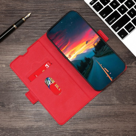 Чехол-книжка Voltage Side Buckle для OPPO A54 4G - красный