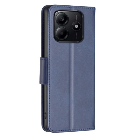 Чехол-книжка Lambskin Texture Pure Color для Xiaomi Redmi Note 14 5G/Poco M7 Pro 5G - синий