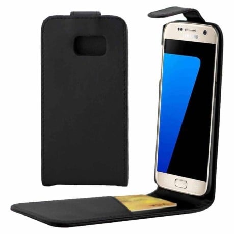 Кожаный Флип Чехол Plain Texture Vertical Flip Black для Samsung Galaxy S7 / G930
