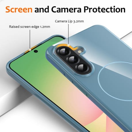 Чохол Glossy TPU Shockproof з MagSafe на Samsung Galaxy A17 5G/4G - синій