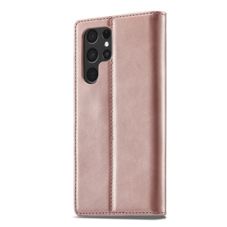 Чехол-книжка LC.IMEEKE Soft для Samsung Galaxy S22 Ultra - розовое золото
