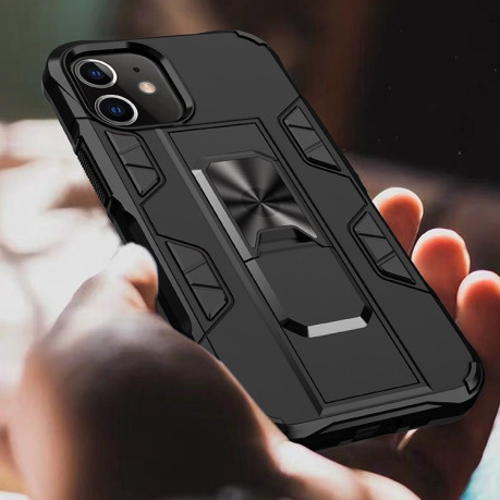 Противоударный чехол Armor Magnetic with Invisible Holder на iPhone 12 Pro Max - серебристый