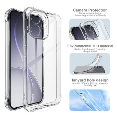 Чехол imak Shockproof Airbag для OPPO Reno15 F 5G Global — прозрачный