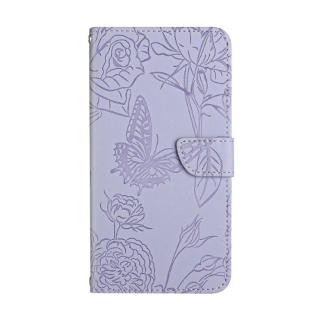 Чехол-книжка Skin Feel Butterfly Embossed для Xiaomi 14 Pro - фиолетовый