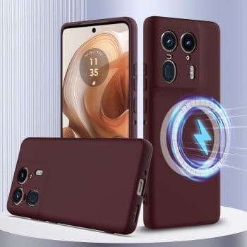 Силиконовый чехол Shockproof Silicone Magsafe для Motorola Edge 50 Ultra - коричневый