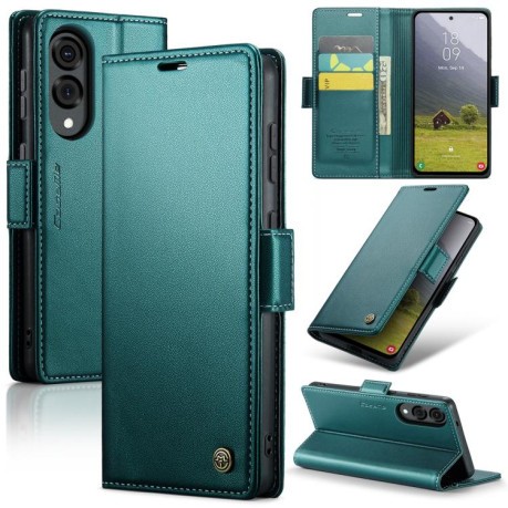 Чехол-книжка CaseMe 023 Butterfly Buckle Litchi Texture RFID Anti-theft Leather для Samsung Galaxy S25 Edge 5G - зеленый