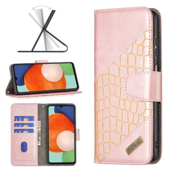 Чохол-книжка Matching Color Crocodile Texture для Samsung Galaxy A13 4G - рожеве золото