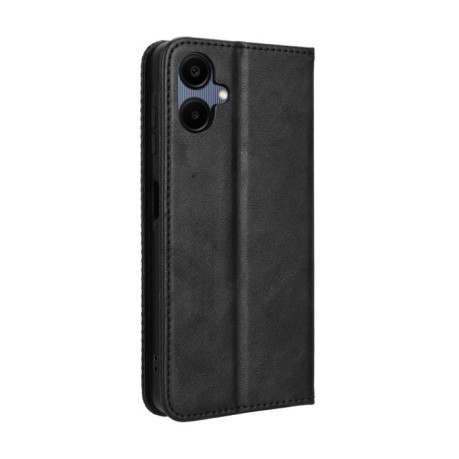 Чехол-книжка Magnetic Buckle Retro Crazy Horse Texture на Samsung Galaxy A06 - черный