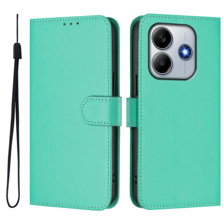 Чехол-книжка Skin Feel Solid Color Leather для Xiaomi Poco M7 Pro 5G - зеленый