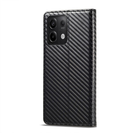 Чехол-книжка LCIMEEKE Carbon Fiber для Xiaomi Redmi Note 13 Pro 4G / POCO M6 Pro 4G  - Black