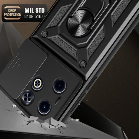 Противоударный чехол Sliding Camshield для Infinix Hot 40i / Smart 8 - синий