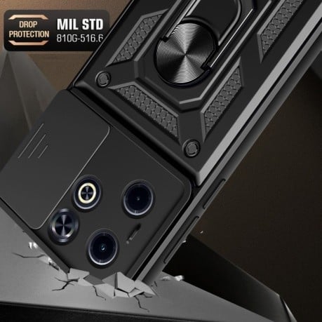 Противоударный чехол Sliding Camshield для Infinix Hot 40i / Smart 8 - зеленый