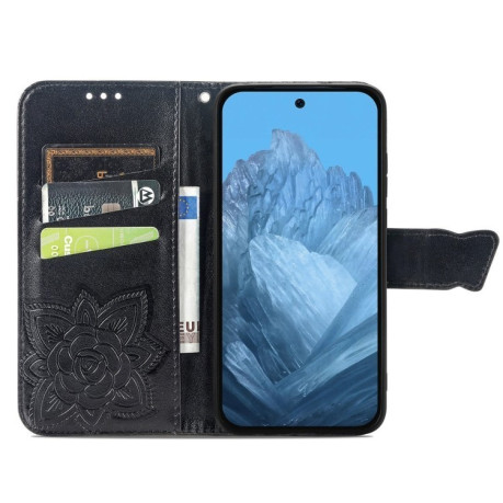 Чохол-книжка Butterfly Love Flower Embossed для Google Pixel 9 - чорний