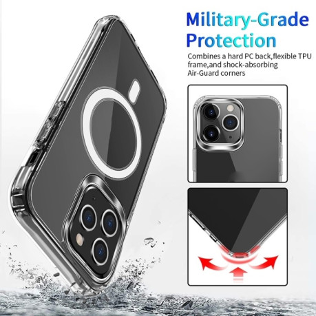 Противоударный чехол Magnetic Four Corner Airbags (Magsafe) для  iPhone 16 Pro Max - прозрачный