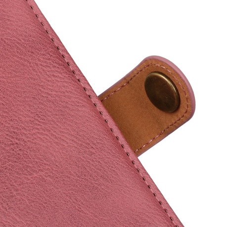 Чехол-книжка KHAZNEH Cowhide Texture для OnePlus 12 - розовый