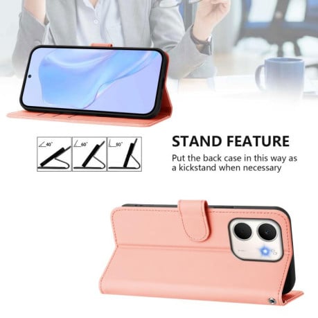 Чохол-книжка з м'яким покриттям (Skin Feel) зі шнурком на OPPO A5X 4G / 5G Global - рожевий
