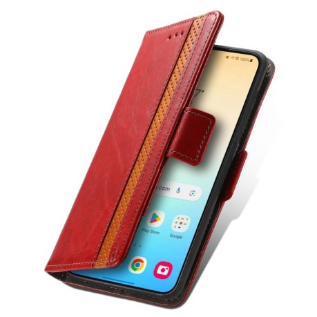Чохол-книжка CaseNeo Splicing Dual Magnetic Buckle Leather на Samsung Galaxy S24+ 5G - червоний