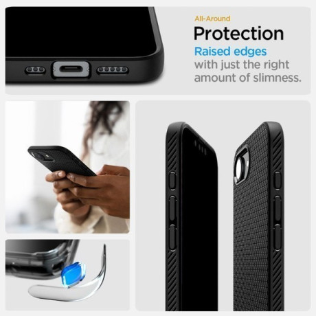 Оригинальный чехол Spigen Liquid Air для iPhone 16e - Matte Black