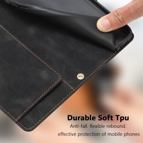 Чохол-книжка Tulips Embossed Leather для iPhone 16e - чорний