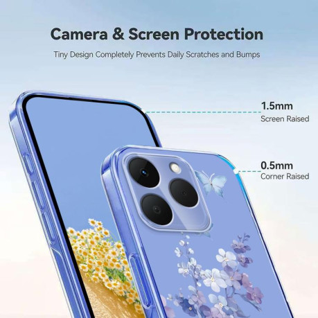 Чохол Escase з квітковим візерунком на Realme 15T 5G Global — фіолетовий