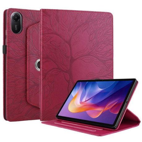 Чехол-книжка Tree Life Embossed Rotation Leather для Xiaomi Redmi Pad 2 - красный