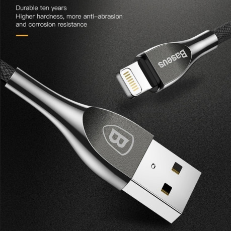 Кабель Baseus Mageweave Texture Zinc Alloy 8 Pin USB-A to IP 2A 1M  на iPhone X / iPhone 8 &amp; 8 Plus / iPhone 7 &amp; 7 Plus / iPhone 6 &amp; 6s &amp; 6 Plus &amp; 6s Plus / iPad(Black)