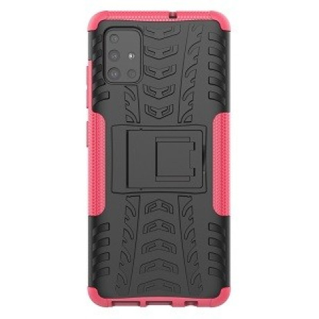 Противоударный чехол Tire Texture на Samsung Galaxy A51 - розовый