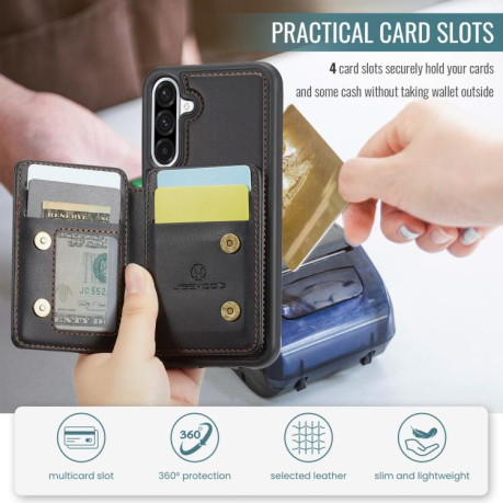Чехол JEEHOOD J05 Business Magnetic Style RFID Leather для Samsung Galaxy A36 - черный